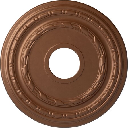 Ekena Millwork Dublin Ceiling Medallion (Fits Canopies up to 8 1/4"), 15 3/8"OD x 3 5/8"ID x 1"P, Polished Copper CM15DUPOS